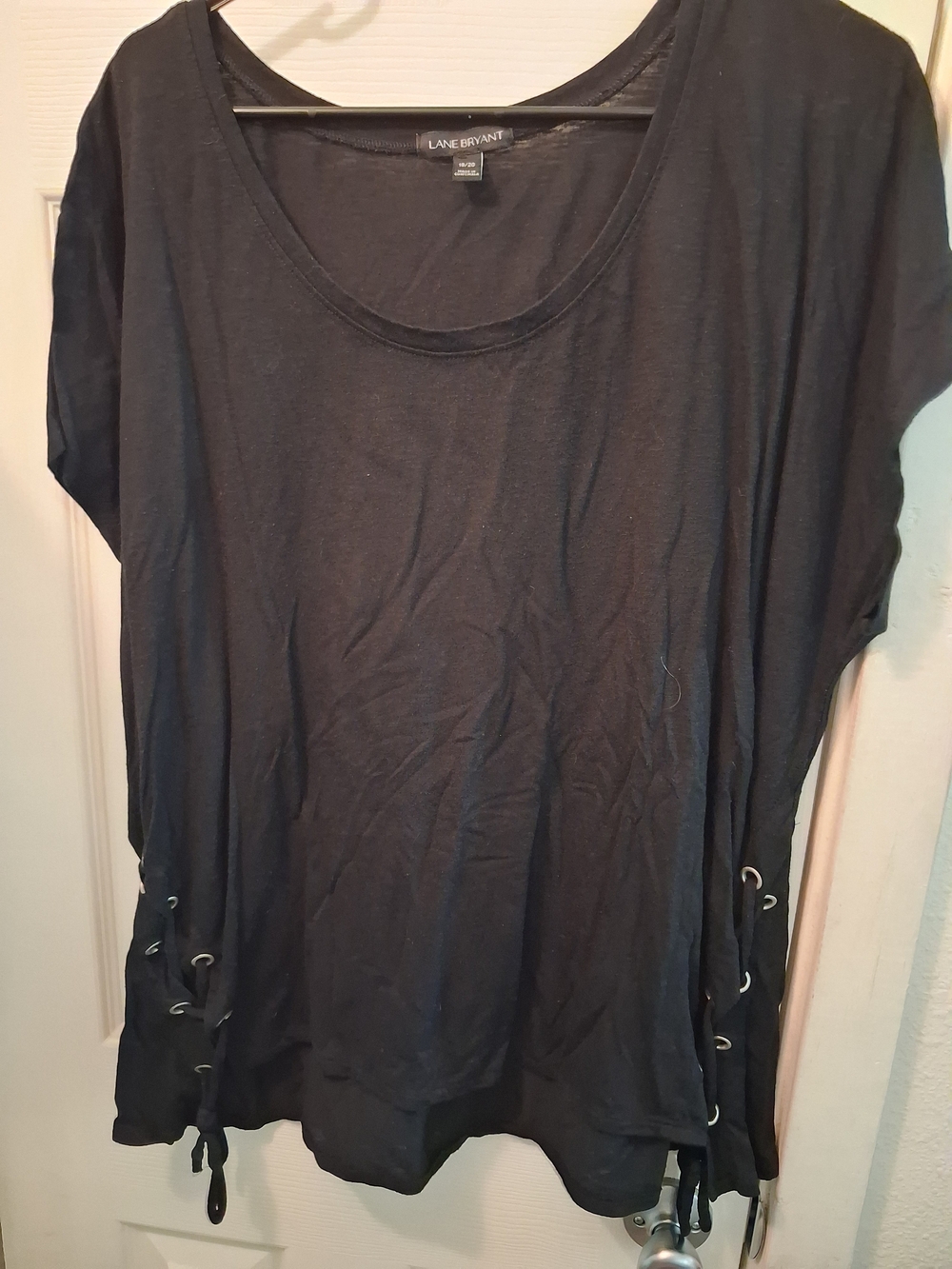 Lane Bryant Black Lace-Up Side Tunic